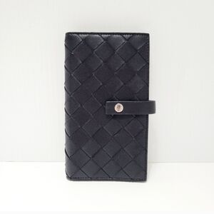 NWOT BOTTEGA VENETA Intrecciato Phone Case Black Woven Leather Wallet